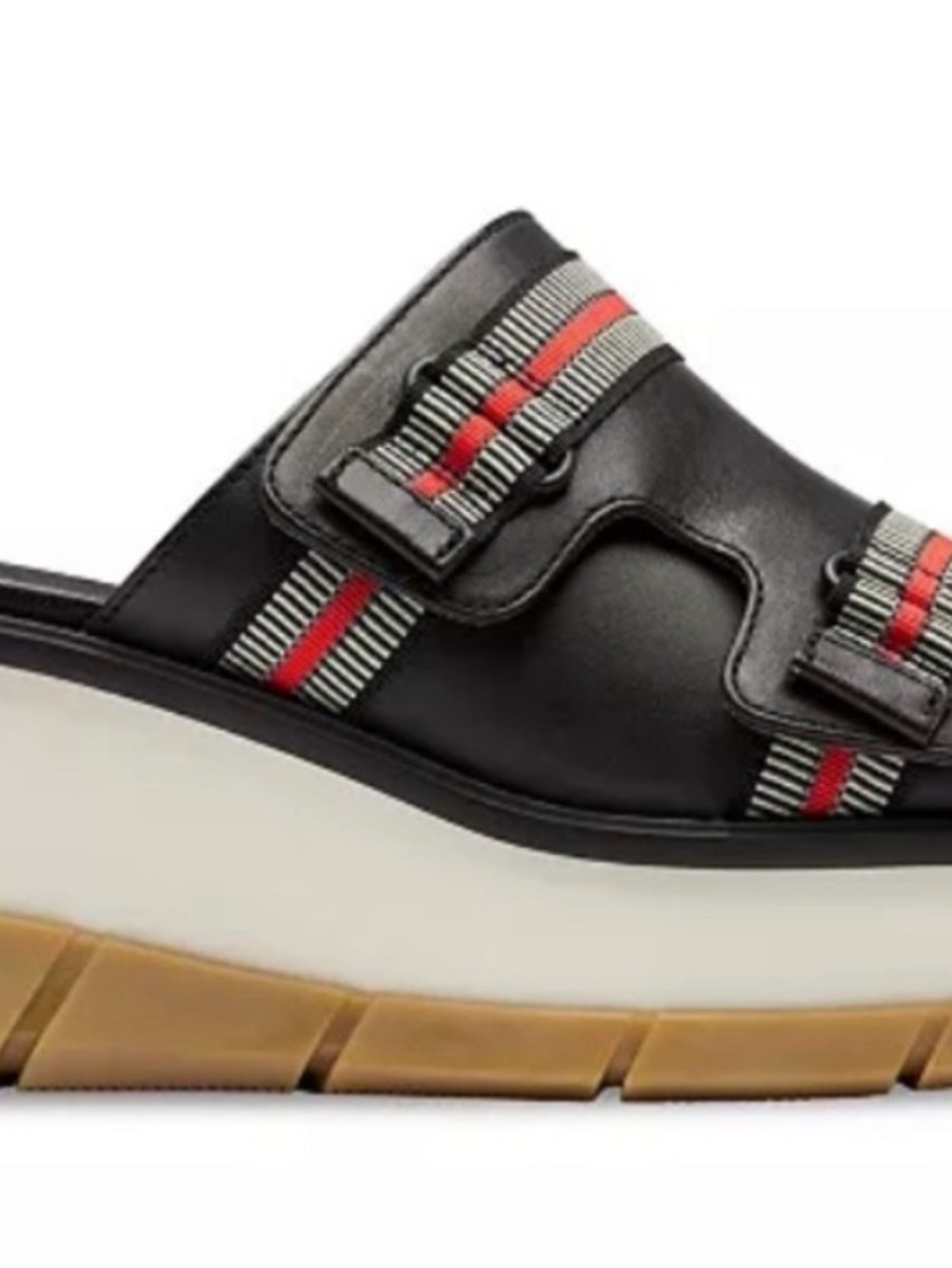 Sorel Joanie III Slide Platform Sandals with Red Stripe Sz 8/EU39